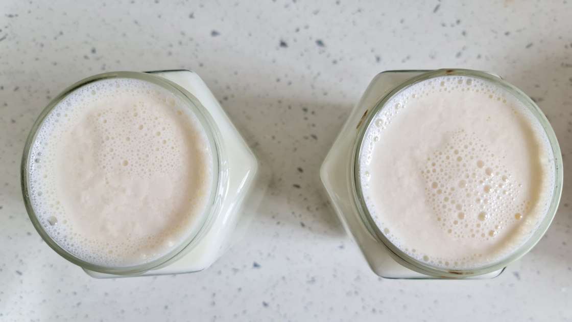 Hausgemachter Joghurt aus fermentierter Milch und saurer Sahne, foto 1