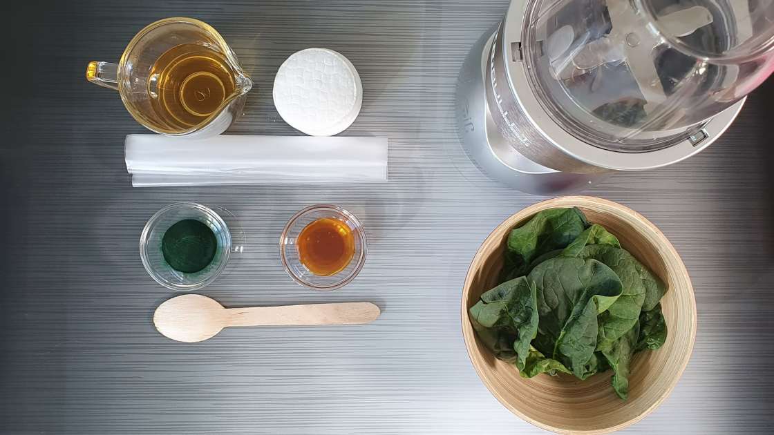 Mittel gegen Wundsein mit Spinat, Spirulina, Honig und grünem Tee, foto 2