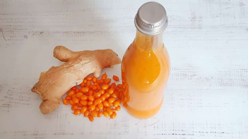 Sanddornsaft mit Ingwer, Zitrone und Honig, foto 4