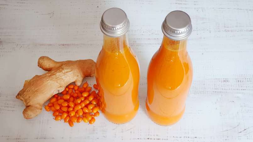 Sanddornsaft mit Ingwer, Zitrone und Honig, foto 6