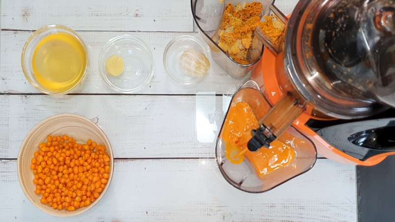 Sanddornsaft mit Ingwer, Zitrone und Honig, foto 8