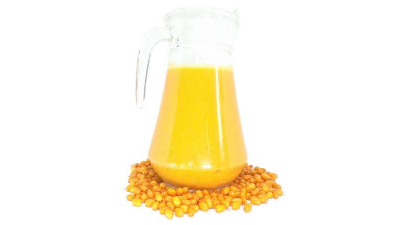 Ungesüßter Sanddornsaft mit Ingwer und Zitrone, foto 1