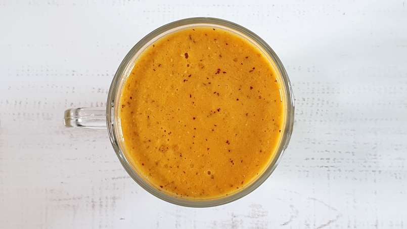 Sanddorn-Smoothie mit Apfel, Ingwer, Blütenstaub und Honig, foto 4