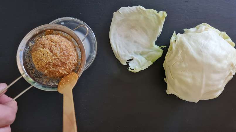 Breiumschlag mit Laugen und Kohlblättern, foto 3