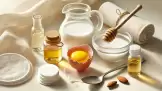 Komplexes Anti-Augenringe-Mittel mit Milch, Honig, Eiweiß, Mandelöl und Glycerin